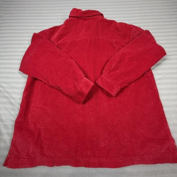 L.L.Bean Corduroy Shirt Mens XL Red Plaid Lined Button Front Shacket - Picture 10 of 10